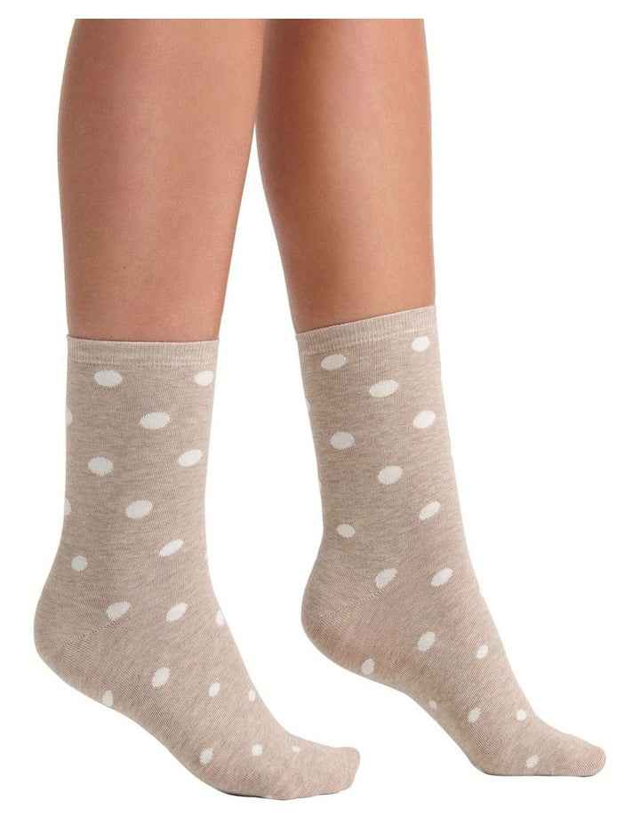 Gigi Spot Crew Sock in Oatmeal