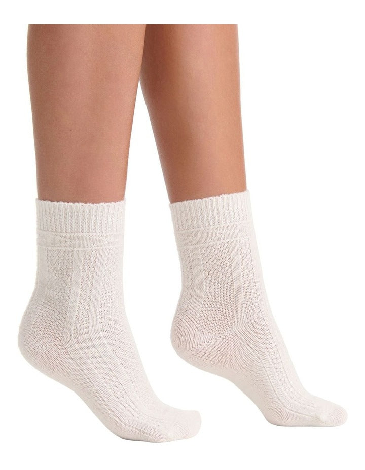 Camella Crew Sock in Cream