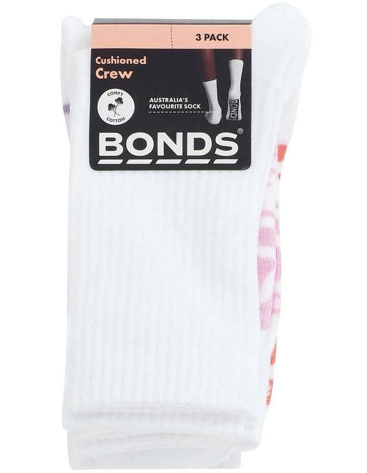 Womens Logo Cushioned Crew Socks 3 Pack in Pack 03