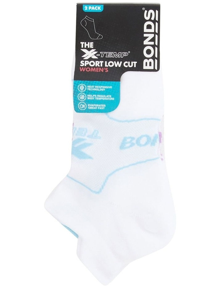 Womens X-Temp Sport Low Cut Socks 2 Pack in Pack 68