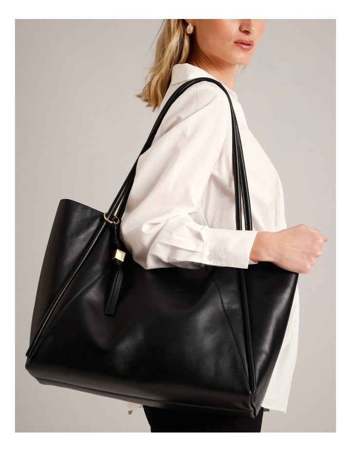 Tam Leather Tote Bag in Black