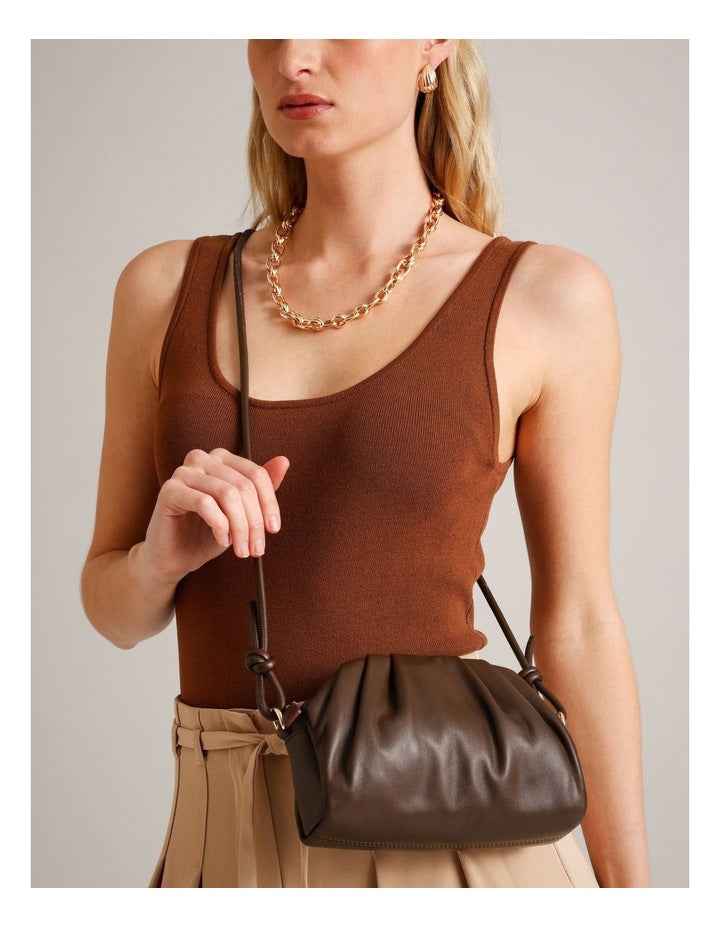 Rosie Leather Crossbody Bag in Chocolate