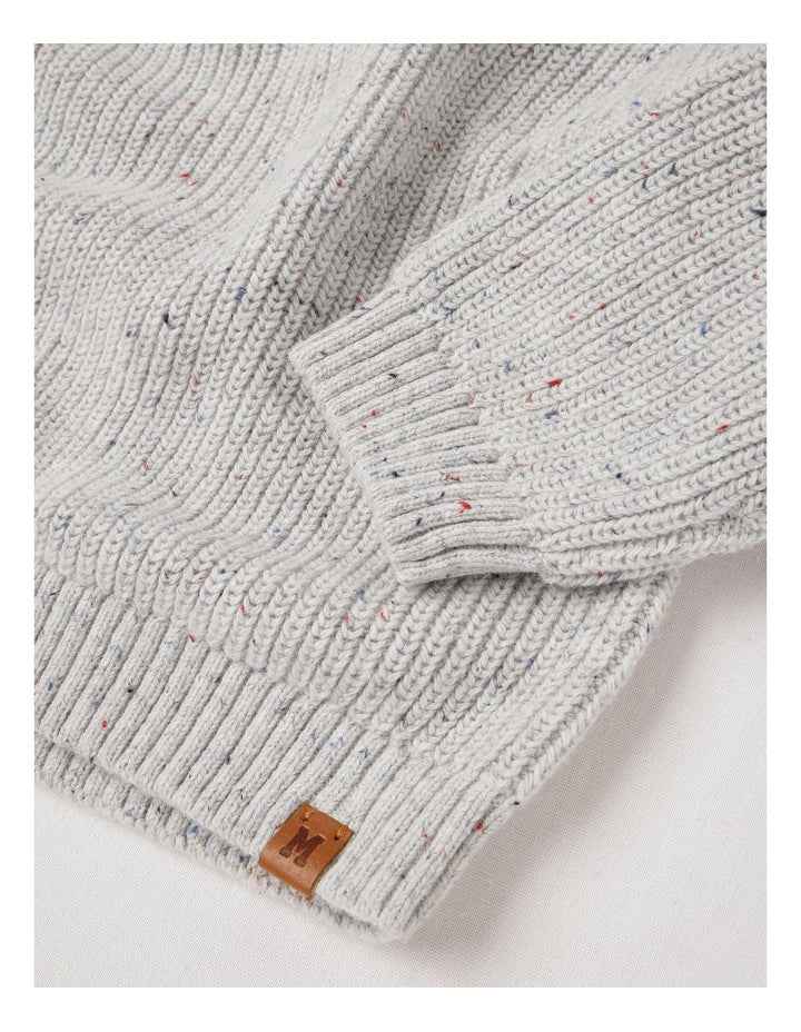 Fishmerman Rib Knit in Textured Grey Marle