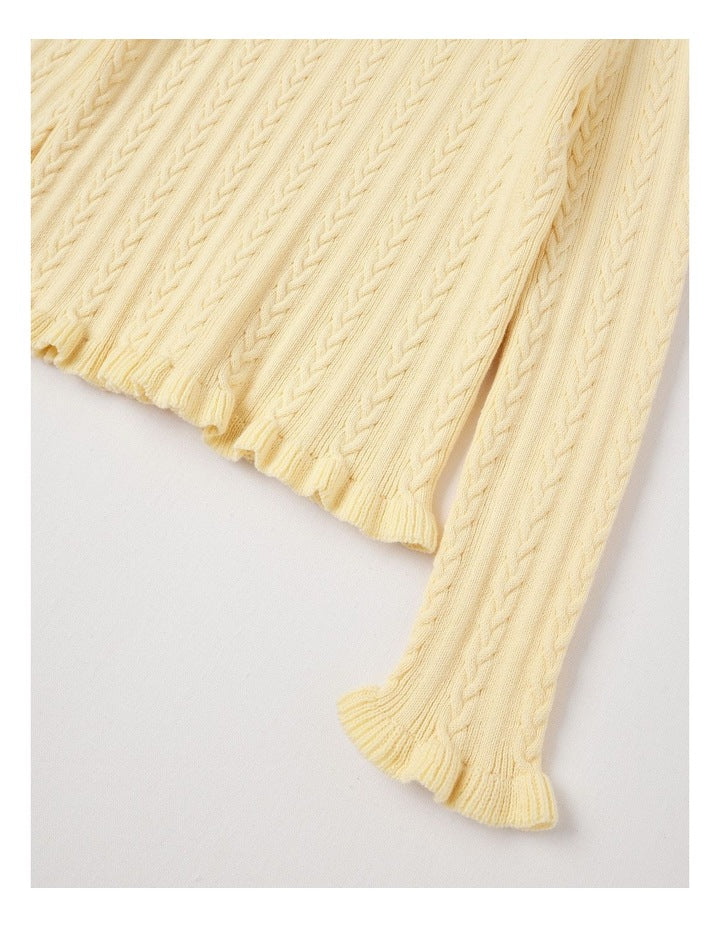 Cable Knit Top in Yellow