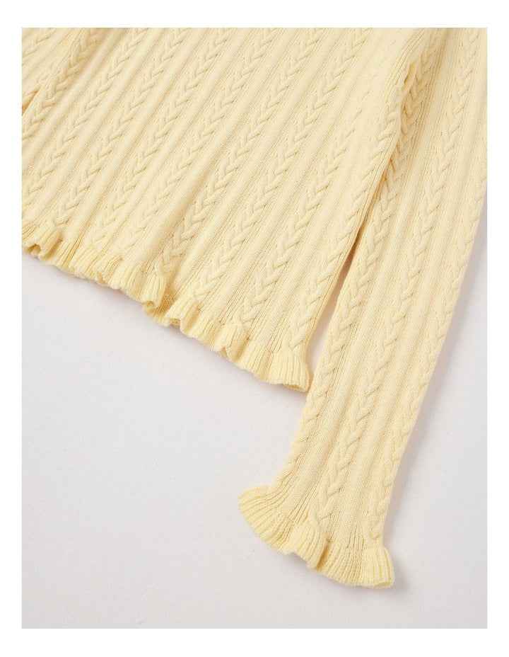 Cable Knit Top in Yellow