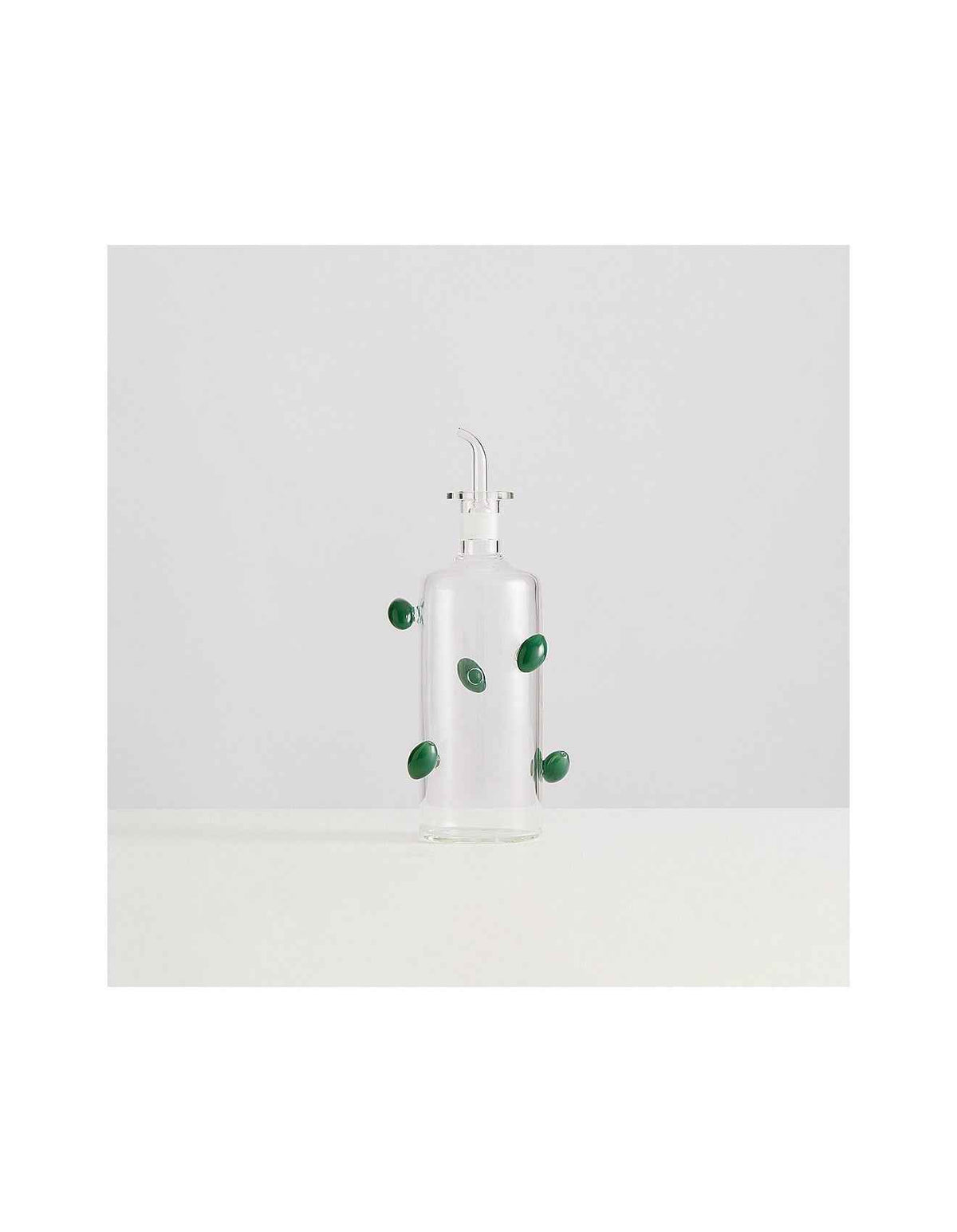 The Olive Bottle 550ml Hand Blown Glass Oil Dispenser Clear