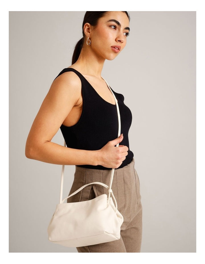 Aria Leather Crossbody Bag in Vanilla