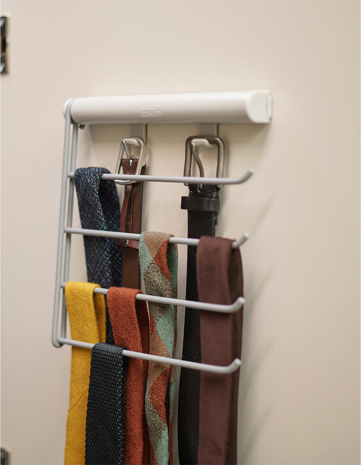 Orderly 22.6cm x 22cm Belt Tie and Scarf Rail Ecru