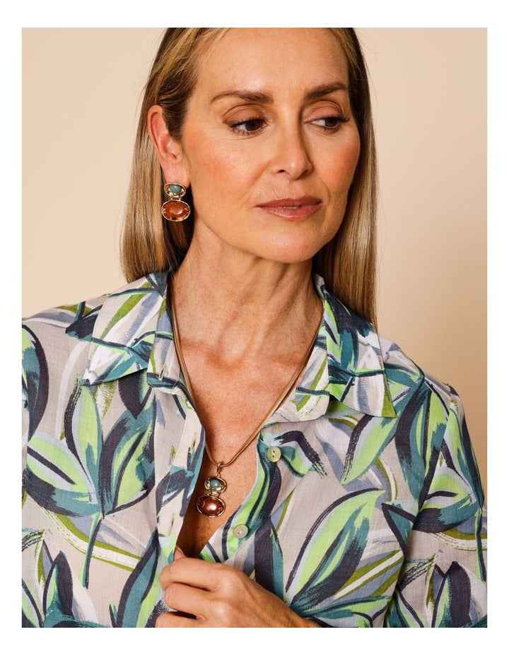 Stone Earring in Gold