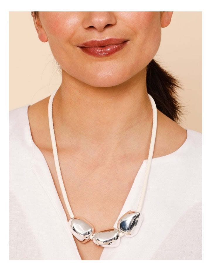 Nugget Necklace in Silver