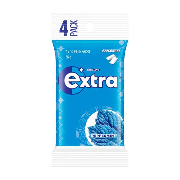 EXTRA PEPPERMINT SUGAR FREE CHEWING GUM 4X14G
