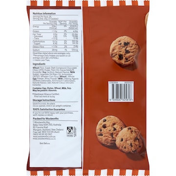 Woolworths Choc Chip Cookies 500g