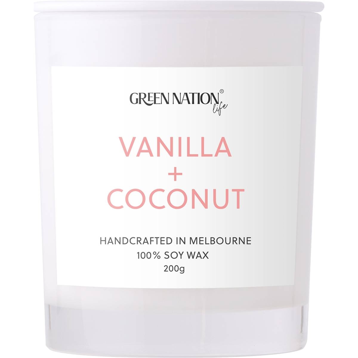 Green Nation Vanilla & Coconut Soy Wax Candle Each