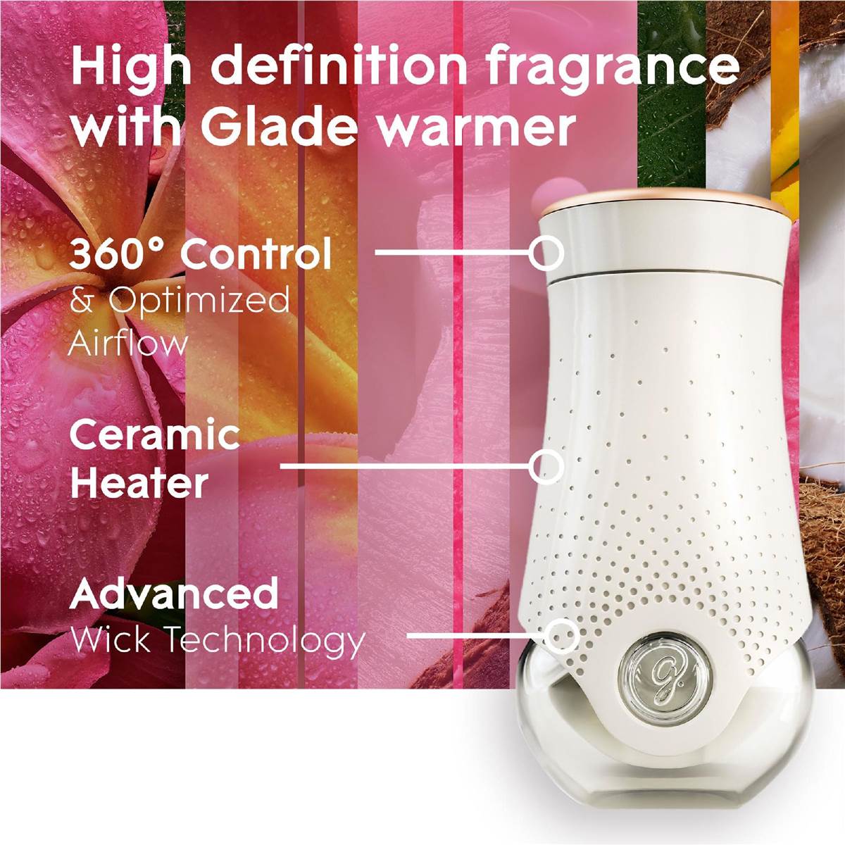 Glade Electric Scented Oil Warmer & Refill Exotic Tropical Blossms 20ml