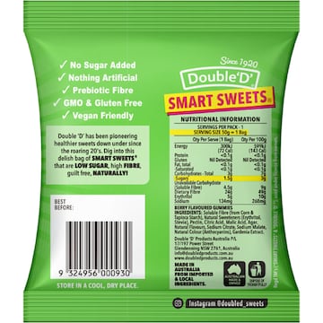 Double 'D' Smart Sweets Sour Bears 50g