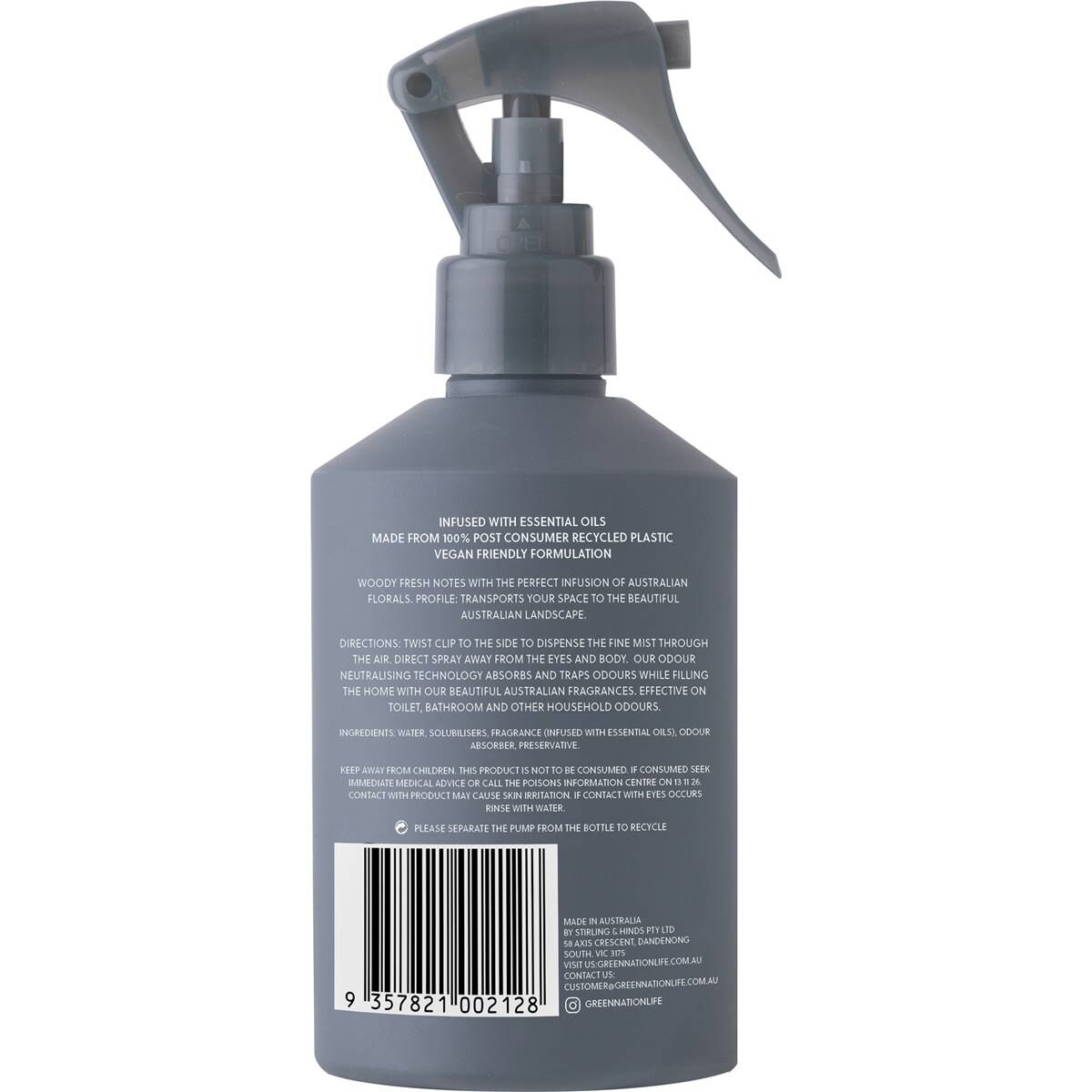 Green Nation Air Freshener Spray Sandalwood + Cedar 200ml