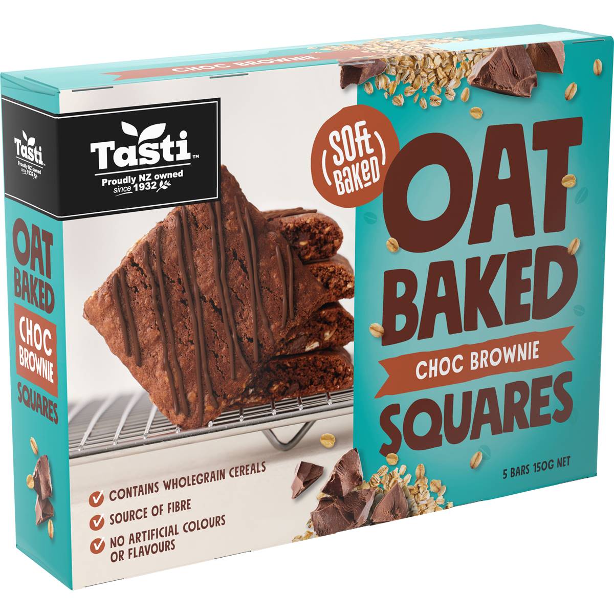 Tasti Oat Baked Squares Choc Brownie 5 Pack
