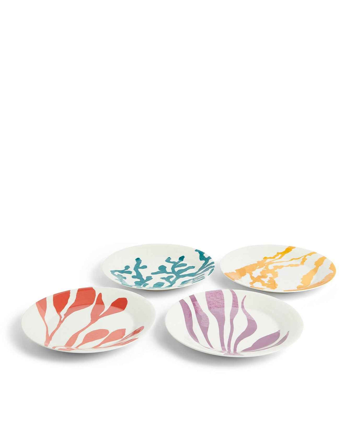 1815 Bright Plate 24cm Multicolour Mixed Pattern Set of 4