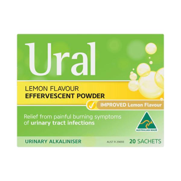URAL LEMON FLAVOUR FOR UTI SYMPTOMS RELIEF SACHETS 20 PACK