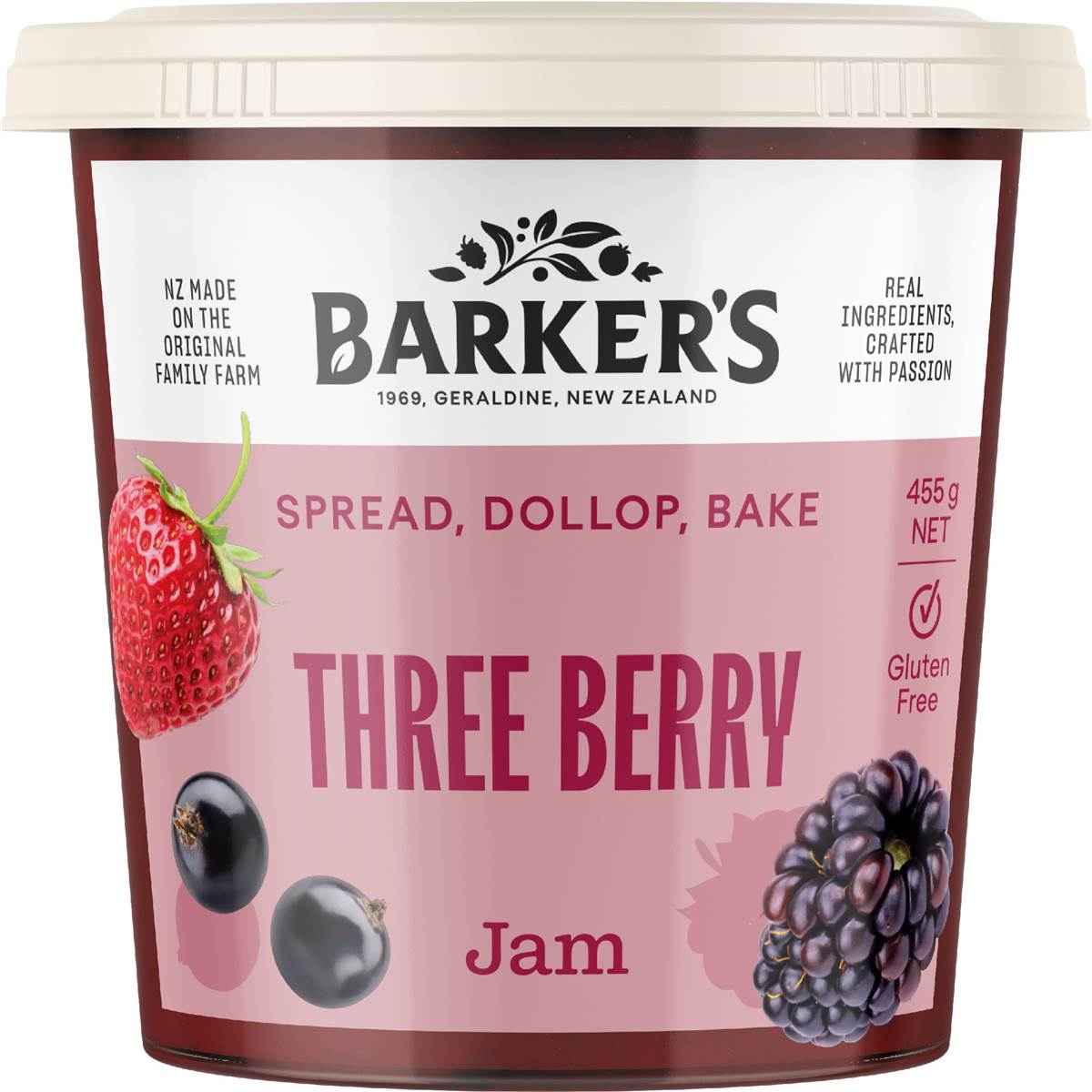 Barker's Anathoth Farm Three Berry Jam 455g
