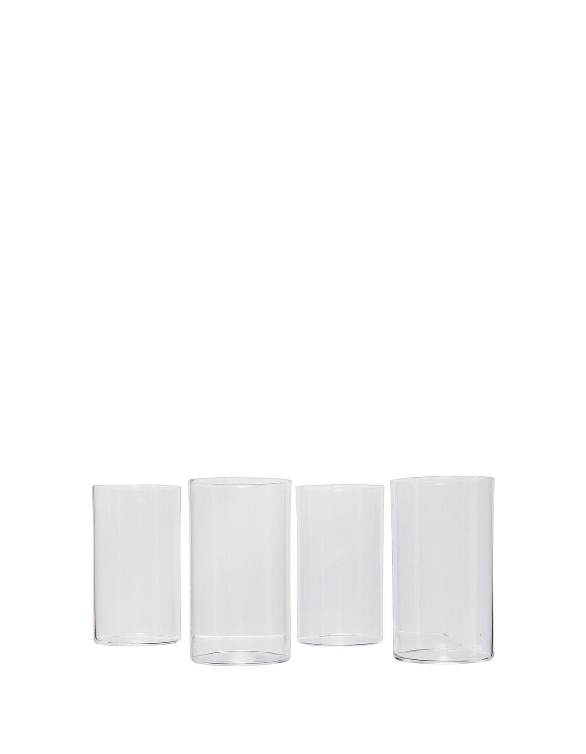 Hudson Straight Side Borosilicate Hi Ball Glasses Set of 4 Clear