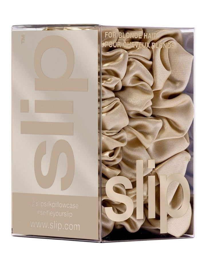 Pure Silk Back to Basics Assorted Scrunchies in Blonde Set of 3