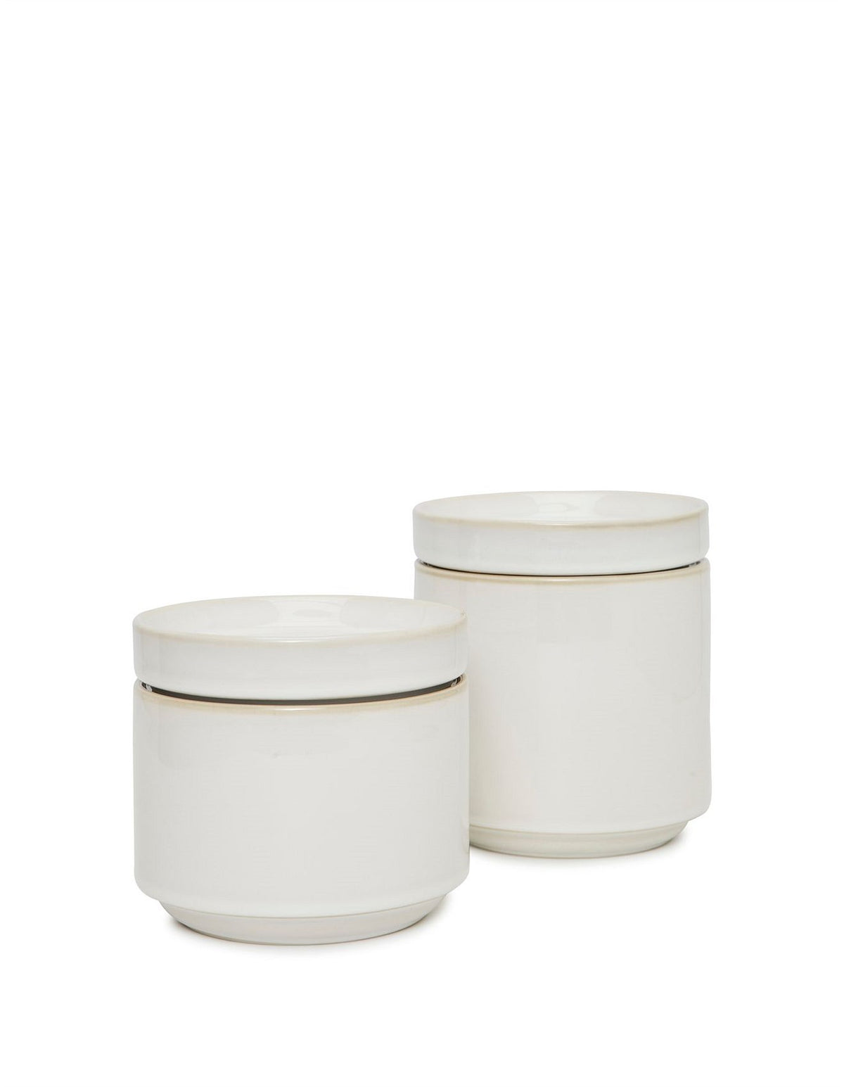 Totem Small Stackable Stoneware Canister White