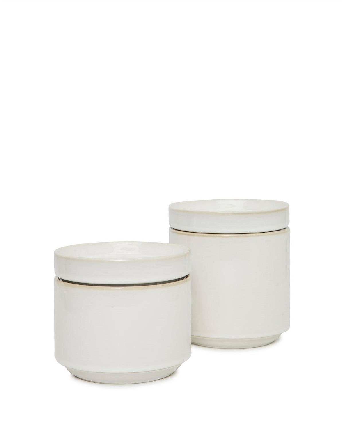 Totem Large Stackable Ceramic Canister White
