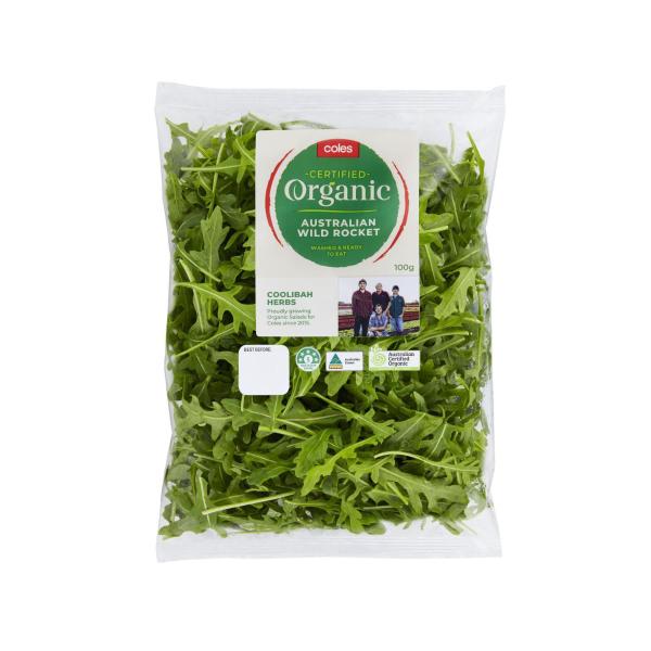 COLES ORGANIC:ROCKET:.:100 GRAM