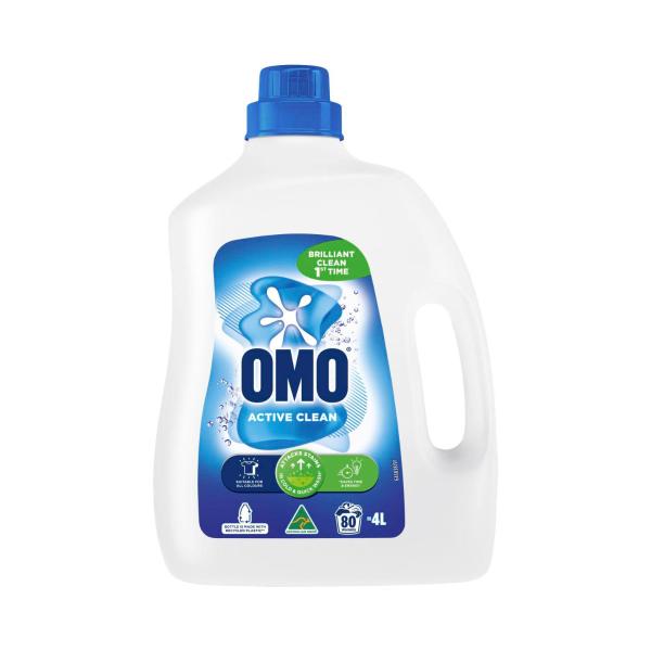 OMO LAUNDRY LIQUID DETERGENT ACTIVE CLEAN 80 WASHES 4L