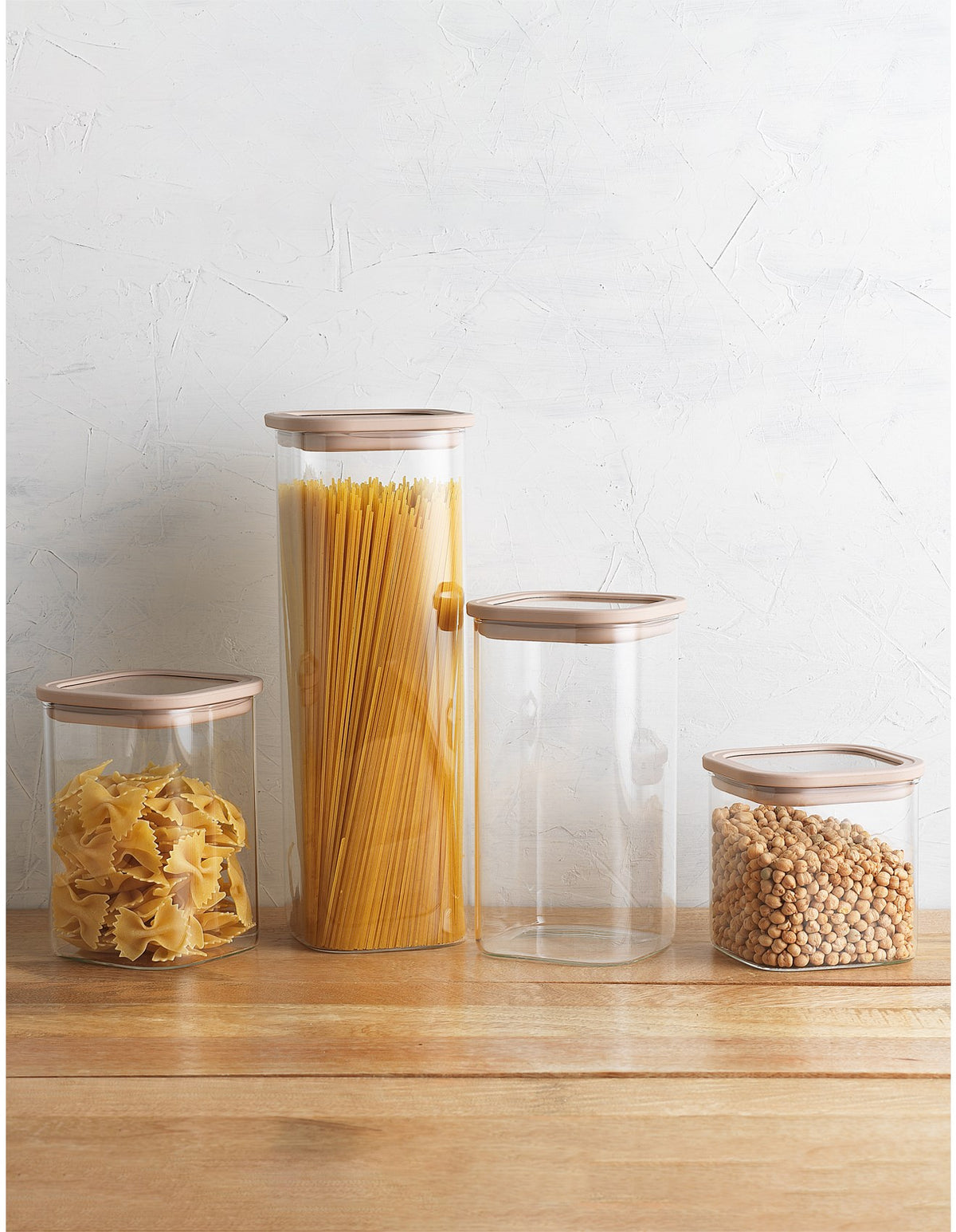 STORE SQUARE CANISTERS SET OF 4 4 2.1L, 1.5L, 1.1L, 700ML