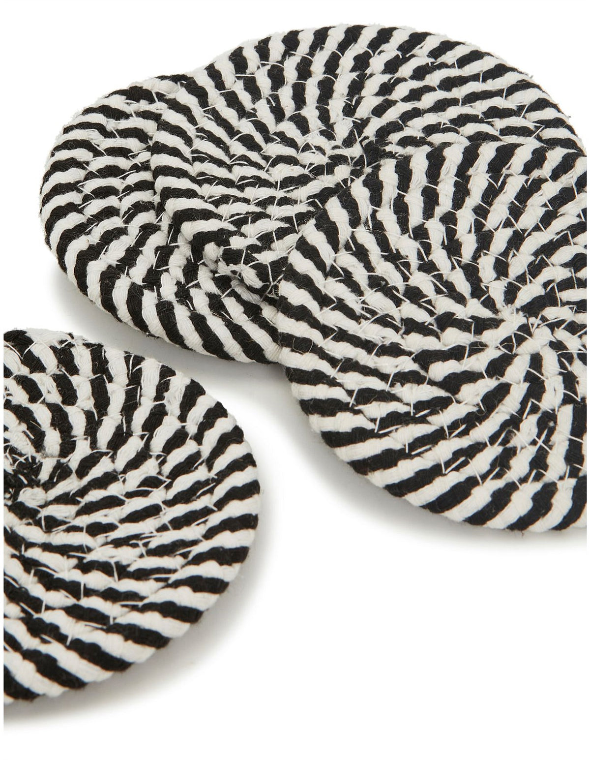 Flinders Cotton Jute 10cm Coasters Set of 4 Black and White