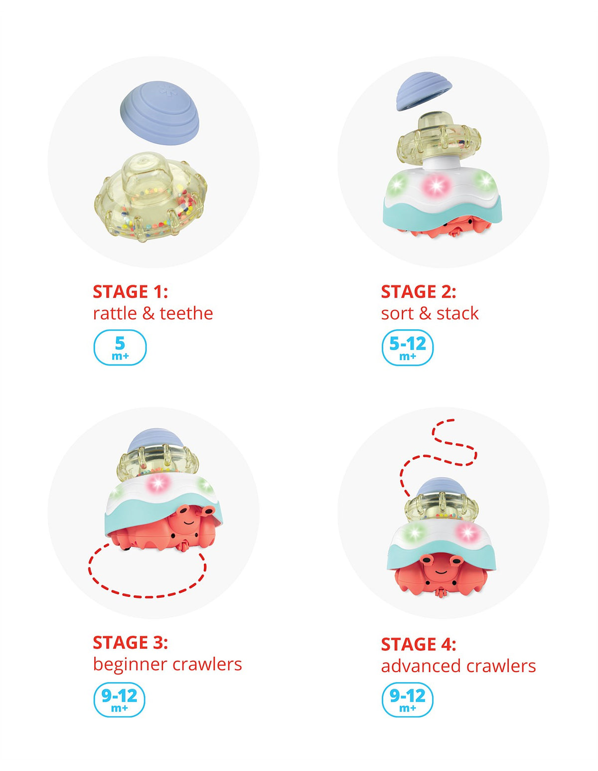 Baby Stack & Crawl 4-in-1 Crab Toy