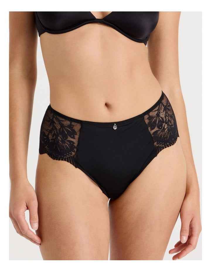 Captivate Luxe Micro & Lace Hipster in Black