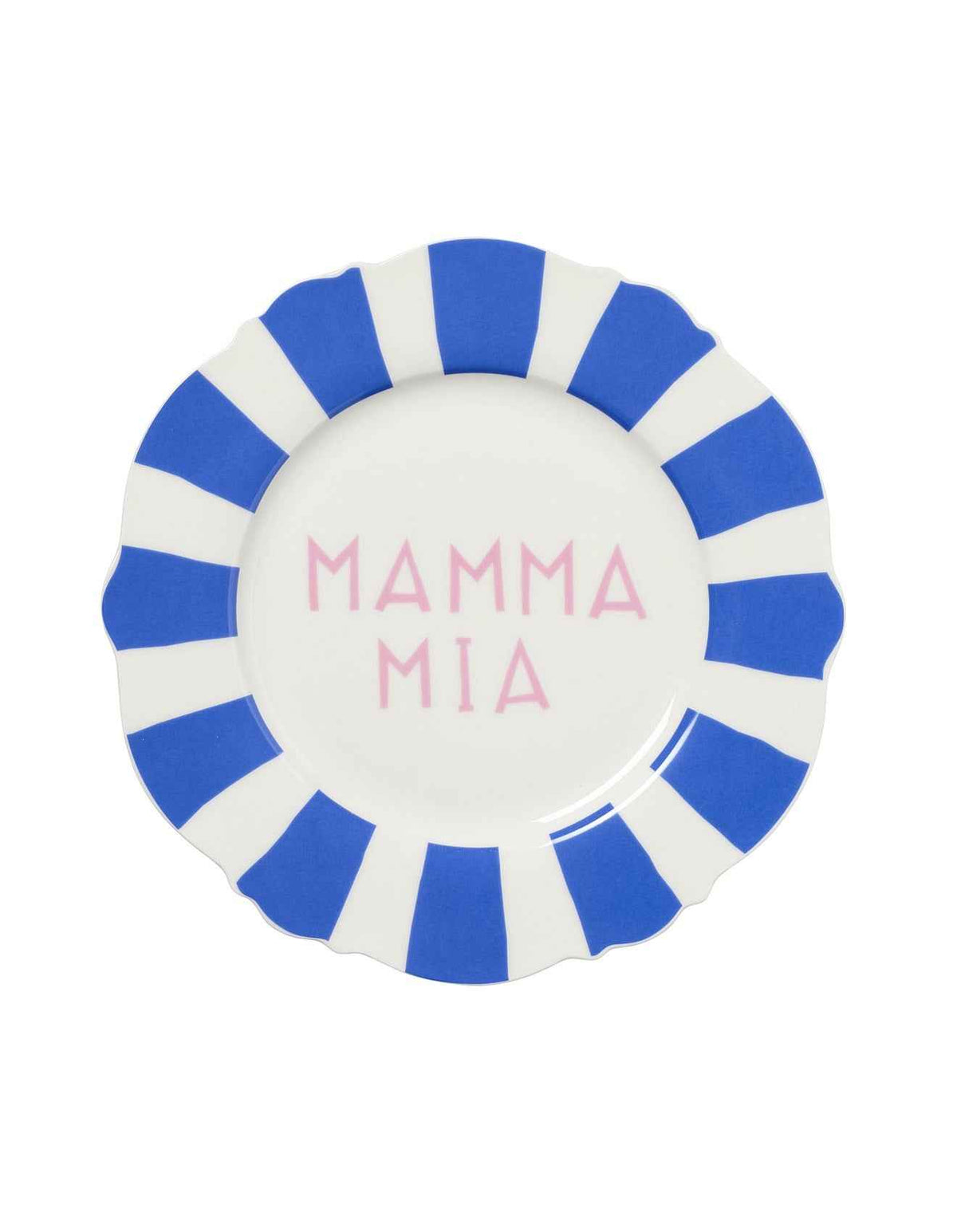 Mamma Mia 27.5cm Set of 4 New Bone China Dinner Plates Multi