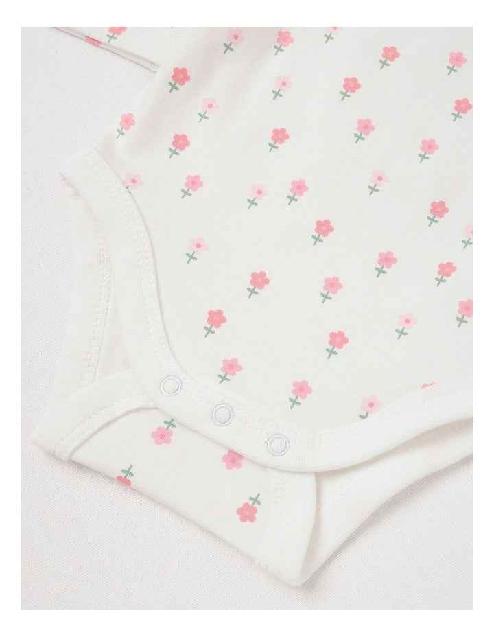 Essential Jersey Disty Floral Bodysuit in White