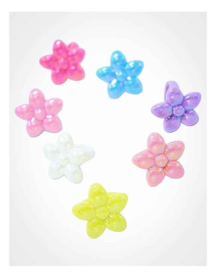 Flower Shaped Bangle and Ring 7 Pack in Multi