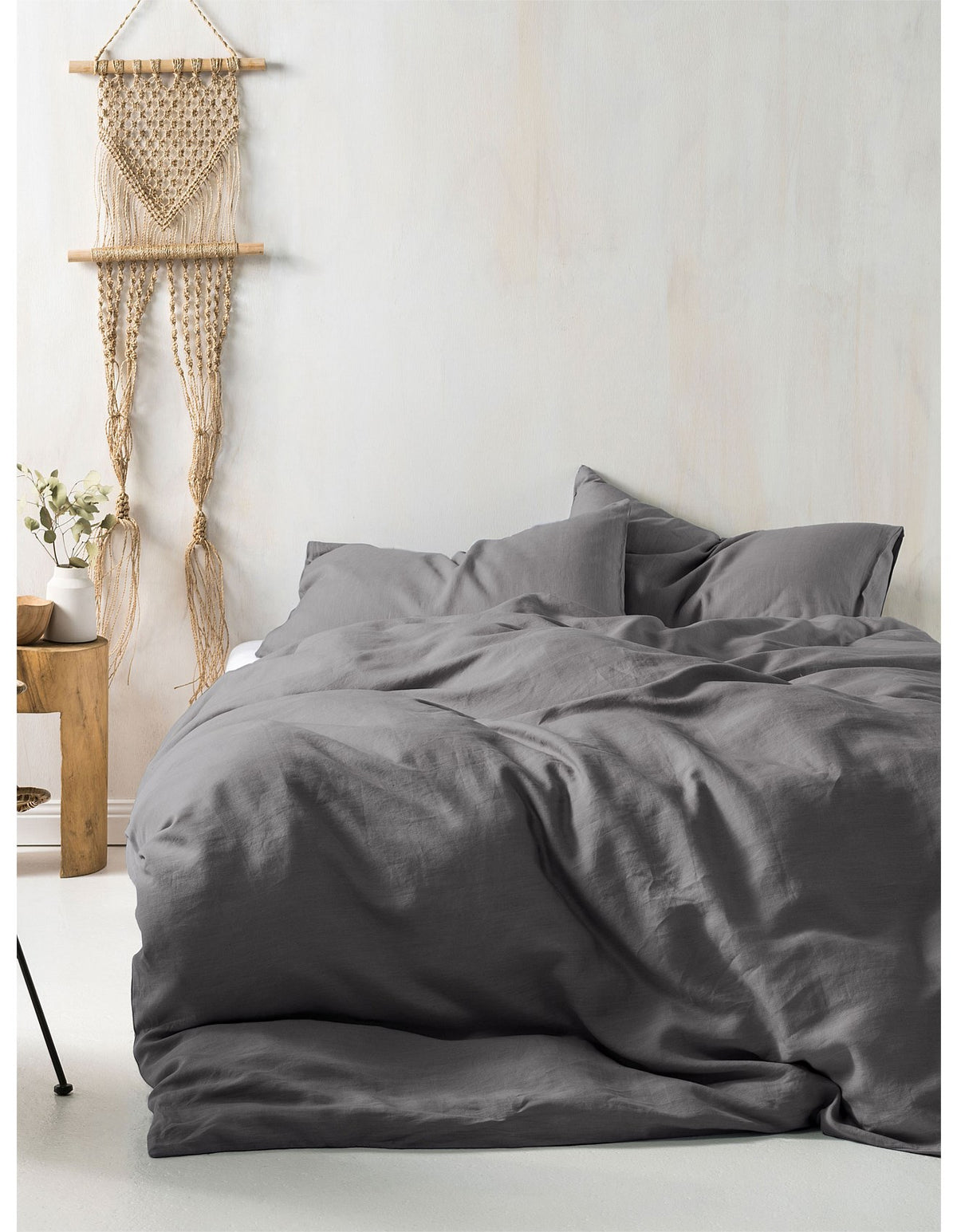 Washed Linen 48cm x 73cm Standard Linen Pillowcase Ash