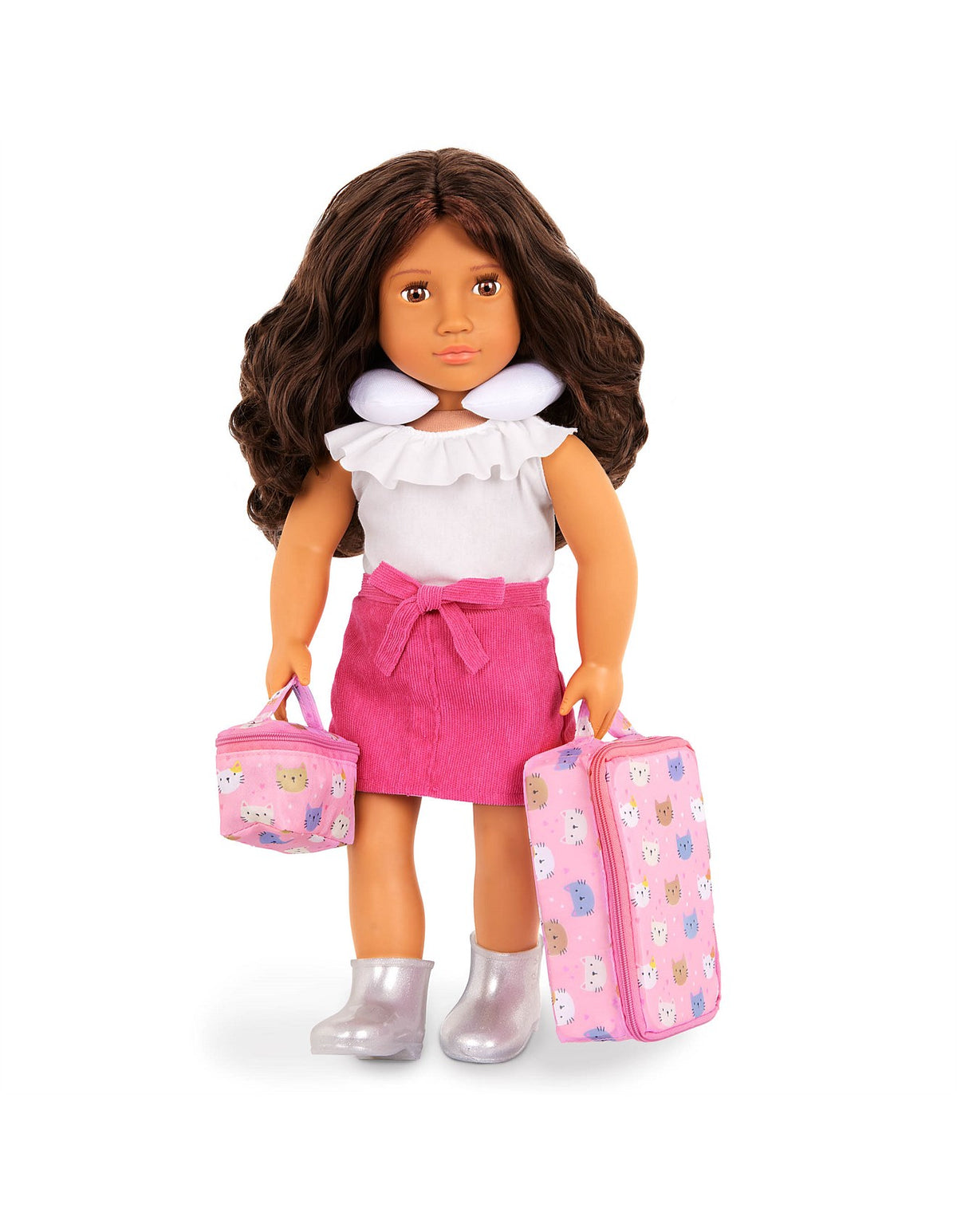 Kitty-Print Luggage & Accessories Set