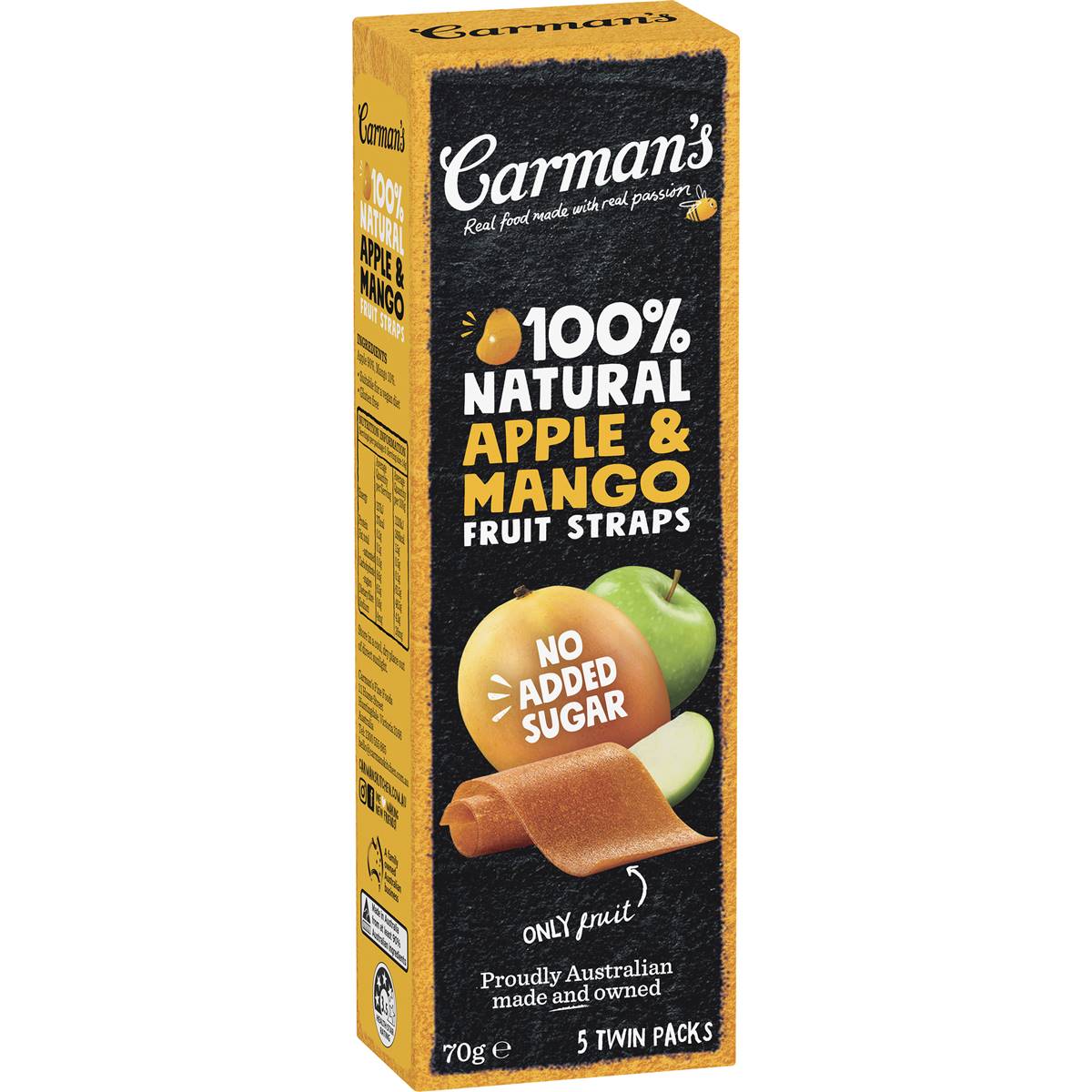 Carman's Fruit Straps Apple & Mango Twin Packs 5 pack