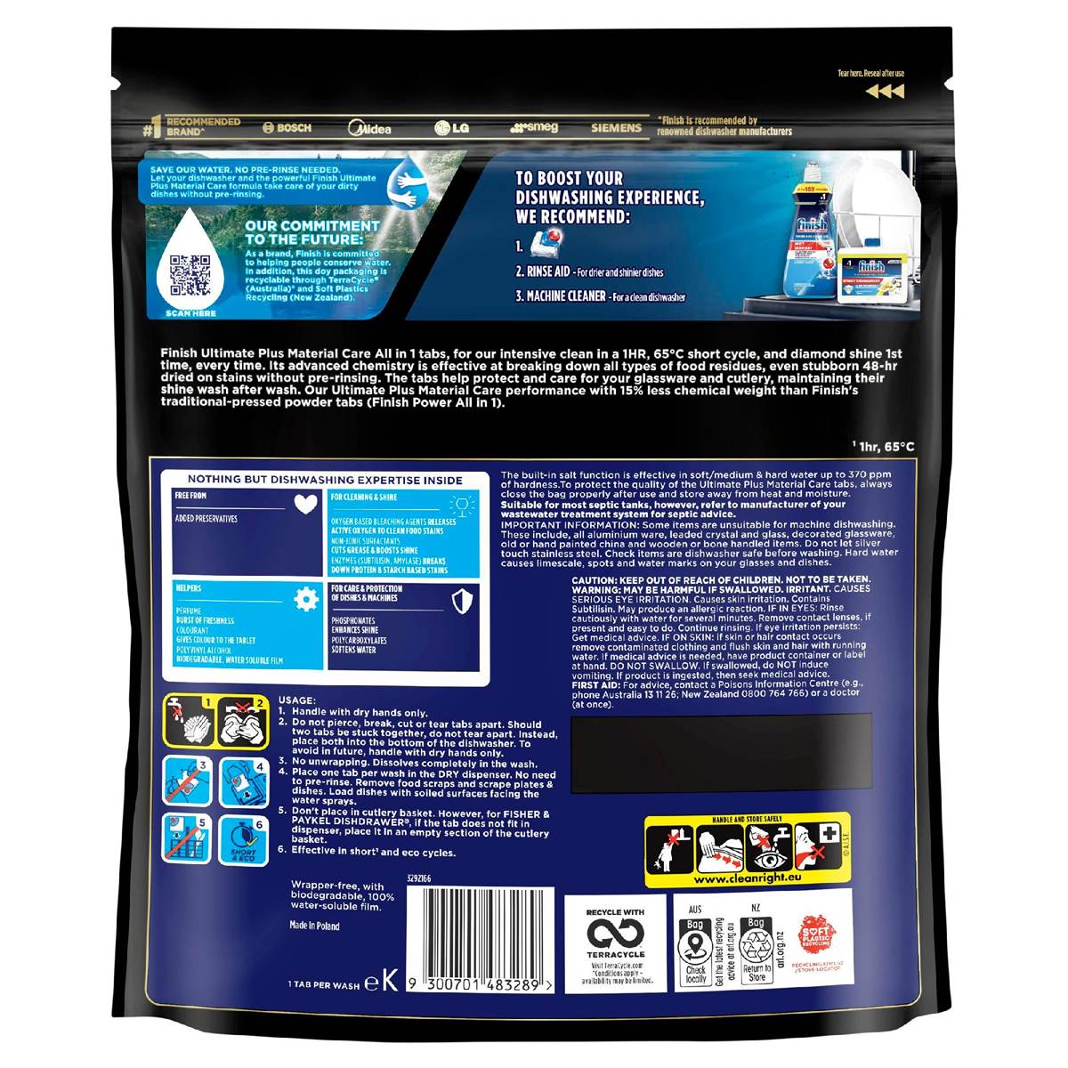 Finish Ultimate Plus Material Care Dishwasher Tablets 62 Pack