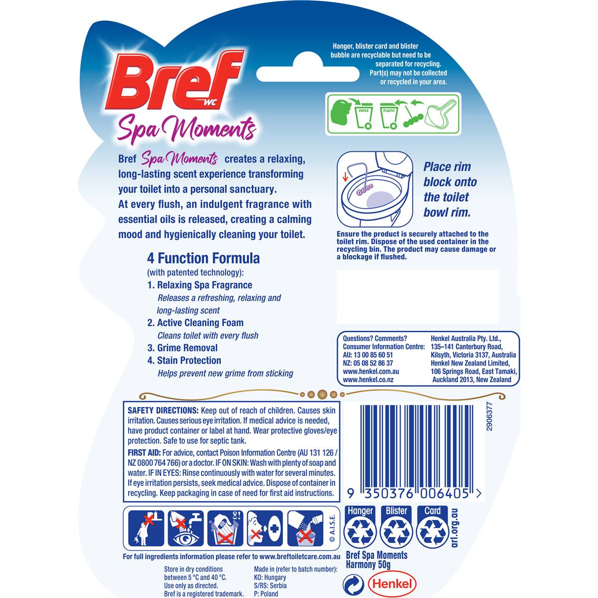Bref Spa Moments Harmony Toilet Cleaner Block 50g