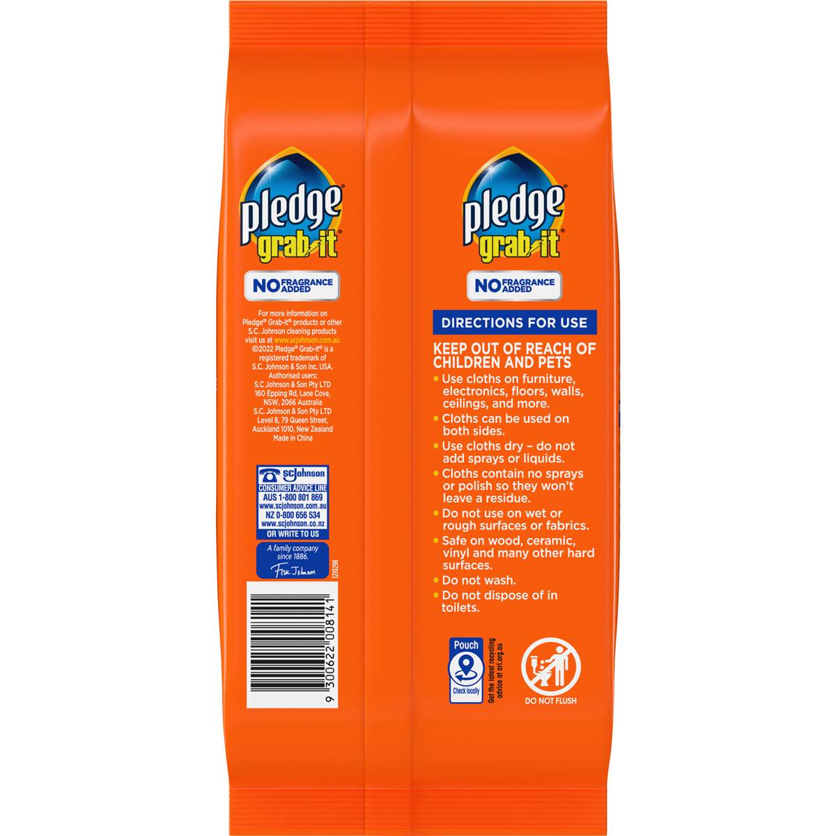 Pledge Grab It Electrostatic Dusting Cloths 20 Pack