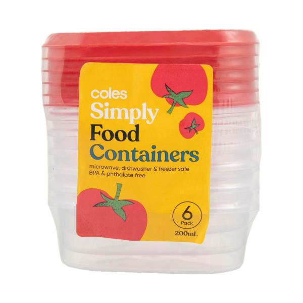 COLES SIMPLY FOOD CONTAINERS 200ML