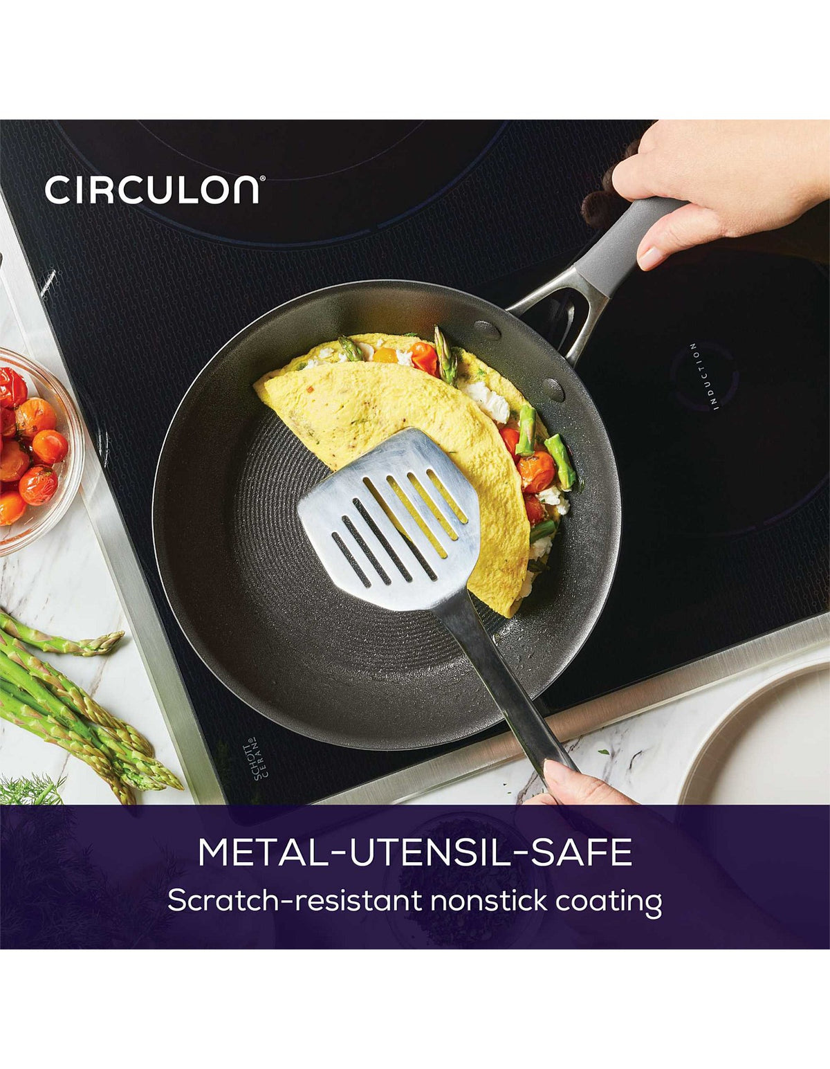 Circulon ScratchDefense A1 Nonstick Induction Skillet 21.5cm and Casserole 28.5cm 4.7L