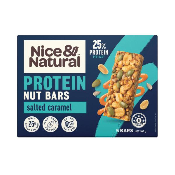 NICE & NATURAL PROTEIN NUT BARS:CARAMEL & SEA SA:.:165 GRAM
