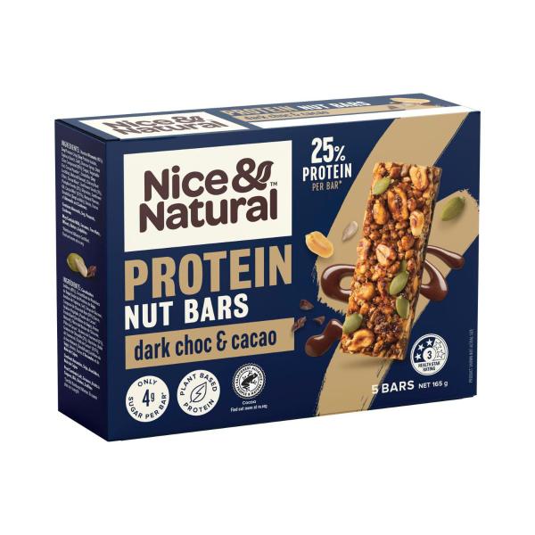 NICE & NATURAL PROTEIN NUT BARS:DARK CHOCOLATE &:.:165 GRAM