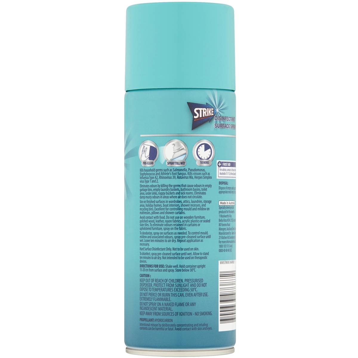 Strike Aerosol Disinfectant Hospital Grade Marine Fresh 300g