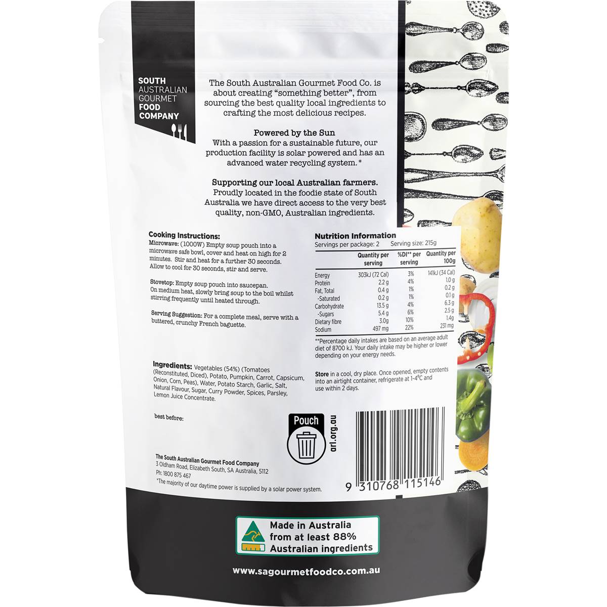 South Australian Gourmet Food Company 8 Garden Vegetable Soup 430g