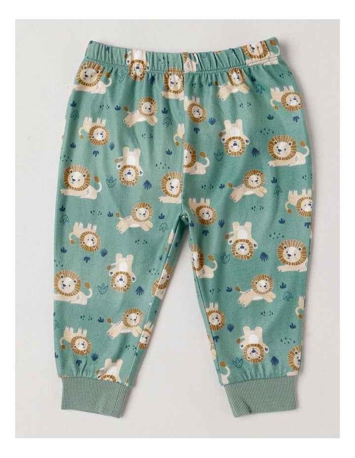 Cosy Knit Lion Pyjamas in Bright Green